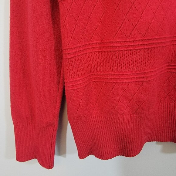 Vila Milano Sweater Ribbed Red Classic Career Rpund NeckWomens Medium EUC - Picture 6 of 8